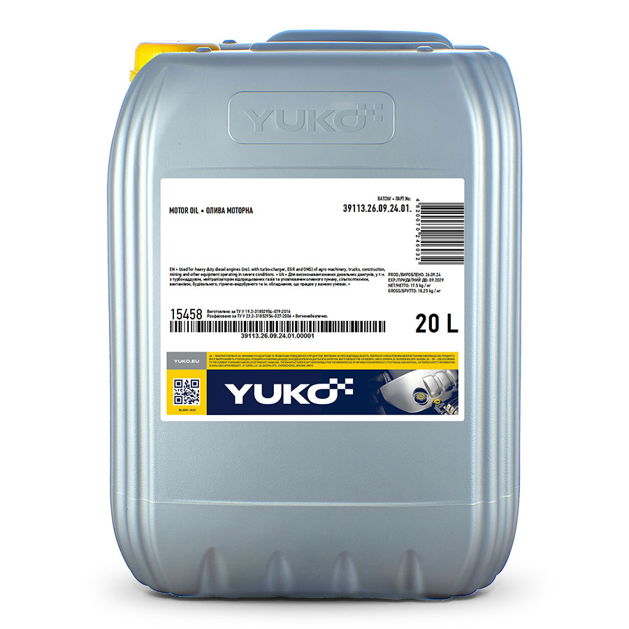 Олива моторна для автотракторних дизелів YUKO М-10ДМ 17,5кг каністра 20л ПЕ